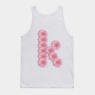 Letter k Pink Gerbera Daisy Tank Top